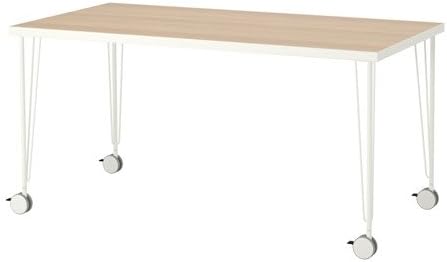 Amazon Com Ikea Table White White Stained Oak Effect White