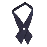 GUAngqi Graceful Unisex Ties Solid Hair Neck Accessories Adjustable Criss-Cross Tie Casual Uniform Neck Tie Cross Tie,Navy blue,terylen yarn