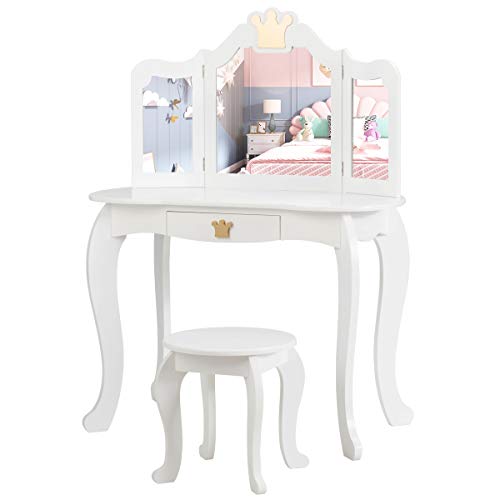 kids vanity table and stool