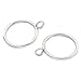 ANJUU 36 PCS 38mm Inner Diameter Curtain Rings, Metal Curtain Drape Sliding Eyelet Rings-Hanging Rings for Curtains and Rods Silver Tone