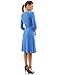 PattyBoutik Women's V Neck 3/4 Sleeve Faux Wrap Dress
