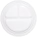 Genuine Joe Round White Divided Plates, 9