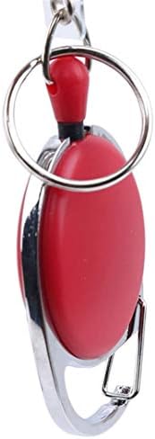 Weryffe Retractable Badge Holder Heavy Duty Carabiner Badge Keyring Badge Reel Clips (Red)
