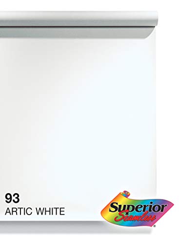 Superior Seamless Photography Background Paper, 93 Arctic White (53 inches Wide x 36 feet Long)