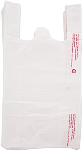 Plastic Bag - Large White T-shirt Plastic Disposable Bag 10 x 5 x 19 inches, 15 MIC -800 Count