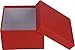 Cypress Lane Square Rigid Gift Boxes, a Nested Set of 4, 3.5x3.5x2 to 6x6x4 inches (Red)