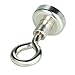 Wukong Neodymium Magnetic Hooks, Permanent, Rare Earth Magnets with Eyebolt 20 LB Pulling Forces for Refrigerator Kitchen Fridge Small Light Ceiling Hanger (18 Pack)