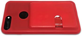Best iPhone 7 Plus Case - COLTON [BRONX series] Card Wallet - Store Bank Cards, ID, Cash - Minimalist - Strong Smooth Silicone - or up to 10 Business Cards, Card Holder (iPhone 7 Plus, Red)
