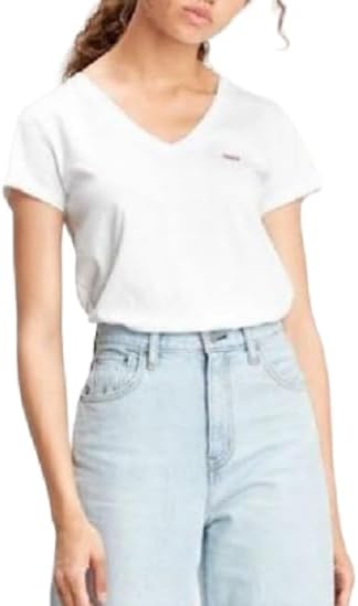 Perfect V-Neck T-Shirt Femme, White +, M — photo 3 sur 3