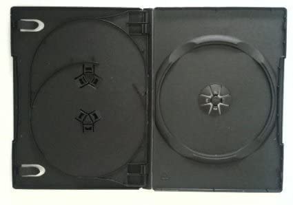 5 x Dragon Trading 3 Disc Black CD DVD BLU RAY Disc Cases 3 Way Case for 3 Discs Of Any Format With 14mm Spine And Outer Sleeve For Artwork Inlay.