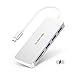 LENTION USB C Hub with 3 USB 3.0, SD/Micro SD Card Reader & Charging Compatible 2022-2016 MacBook Pro, New Mac Air/iPad/Surface/More, Stable Driver Certified Adapter (CB-C16s, Silver)