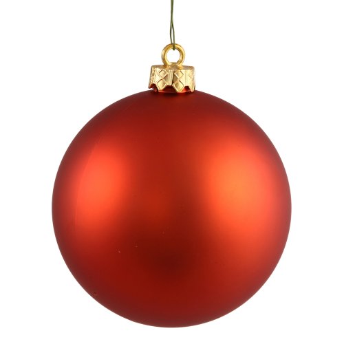 Vickerman Matte Finish Seamless Shatterproof Christmas Ball Ornament, UV Resistant with Drilled Cap, 24 per Bag, 2.4