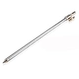 CY-Buity Silver Tone Steel Extending Stainless Durable Metal Fishing Bank Sticks Bankstick Rod 35.2cm Carp Solid