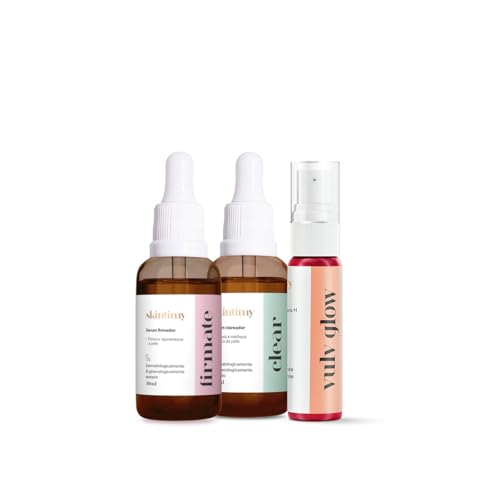 Kit Íntimo Feminino Skintimy Clareador, Firmador e Gloss Íntimo | Sérum para Clareamento de Manchas Íntimas, Ação Firmadora com Efeito Lifting, Hidratação e Brilho Natural Vulvar | Clear, Firmate e Vulv Glow