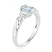 925 Sterling Silver Oval Sky Blue Topaz White Topaz Ring Cttw 1.2