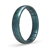 Enso Rings Etched Thin Silicone Rings - Comfortable