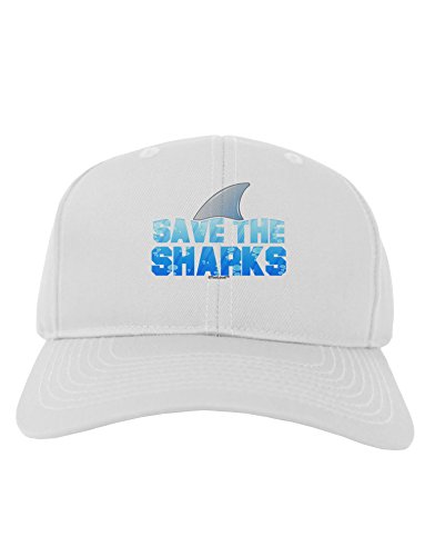 TooLoud Save The Sharks - Fin Color Adult Baseball Cap Hat - White