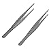 Zelta 10 Inch Food Tweezer Tong Serrated Blunt Tips Kitchen Seafood Tool Stainless Steel, 2 Pieces