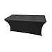 WXYSHOME 5 ft Rectangular Black Cocktail Tablecloth with Stretch Spandex Fitted Table Cover for bar Table, Wedding Table, Cocktail Table, Massage Table, Kitchen Table