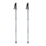 IMAGE Blue Pair 2 Adjustable Outdoor Trekking Hiking Lightweight Stick Pole Alpenstock Telescoping Anti Shock Nordic Walking Mountaineering (6061 Aluminum)