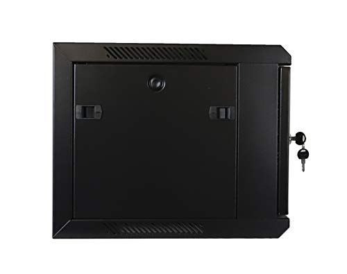 6U Professional Wall Mount Network Server Cabinet Enclosure 19-Inch Server Network Rack with Vented Door 16-Inches Deep Black (Fully Assembled)