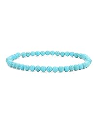 Balibali - Mini pulseras de piedras preciosas de 0.157 in, pulsera de piedras naturales, pulsera de cuentas para parejas