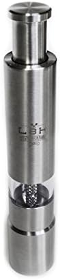Salt and Pepper Grinder, Single Stainless Steel Manual Shaker Mill for Finely Ground Spices. From LyfeStyle Kitchenwares.