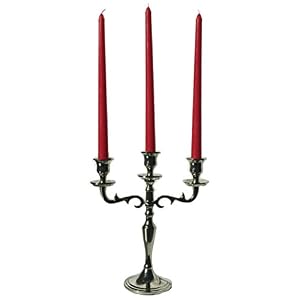 Image of WHW Whole House Worlds Hamptons Three Arm Silver Candelabra, Hand Crafted of Silver Aluminum Nickel, 10.25 Inches High, Weighted