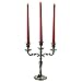 Hamptons Three Arm Silver Candelabra, Hand Crafted of Silver Aluminum Nickel, 10.25 Inches High, Weighted