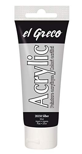 Kreul el Greco High Pigmented Acrylic Paint 75ml Tube, Silver, nicht zutreffend