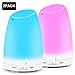 Iextreme 2PACK Essential Oil Diffuser, 120ml Aroma Humidifier Auto Shut Off 8 Colorful LED Light Wood Grain diffuser, Adjustable Mode Aroma Diffuser For Yoga, Spa, Home, Office