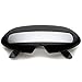 zeroUV Futuristic Costume Single Shield Colored Mirror Lens Novelty Wrap Sunglasses 70mm (Black/Silver Mirror)