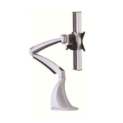 Mount-It! Height Adjustable Full-Motion Swiveling and Tilting Monitor Desk Mount with Quick Release Arm Grommet Base (Single Monitor)