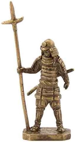CTOC Samurai with a spear Jyumonji Yari Bronze Statuette Samurais series Handmade military historical miniature 40 mm Collection figurine metal toy Soldier pub16