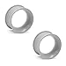 Pair of Silicone Double Flared Skin Eyelets: 1/2", wearable length: 5/16", Grey