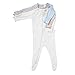 Boody Body Baby EcoWear Long Sleeve Onesie - Soft Blanket Sleeper with Built in Mittens Made from Natural Organic Bamboo - Soft Breathable Eco Fashion for Sensitive Skin - Chalk White, 0-3 Months