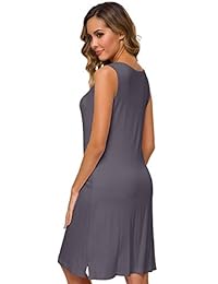 WiWi - Camisón de bambú sin mangas para mujer, talla grande, tallas S-XXXXL (4XL)