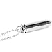 Small Stainless Steel Bullet Pendant Necklace Pill Case Holder Cremation Urn Case- Silver