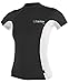 O'Neill Women's Premium Skins UPF 50+ Short Sleeve Rash Guard, Black/White/Black, Small