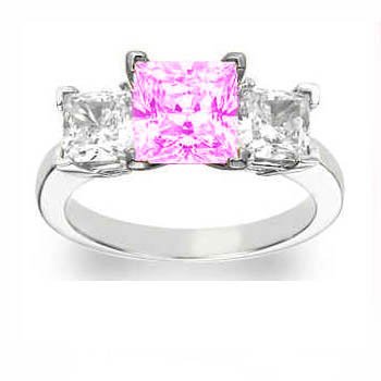 White gold pink diamond engagement rings