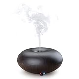 Essential Oil Diffuser, AGPtek Ultrasonic Ion Mist Humidifier Purifier Aroma Air Aromatherapy Ionizer Dark Wood Grain Apple Version(Dark Wood grain)