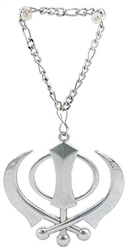 burning desire Sikh Khanda Punjabi Kirpan Sword Symbol Pewter Pendant (Car Hanging)