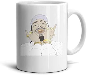 Cool Coffee Mugs Post-Malone-American-Hip-Hop- White 11 Oz Coffee Or Teamugs Santa Claus Cup Brithday Gift Ceramic Inspirational Teamugs Birthday Weddings Souvenir 8.2Cm X 9.5Cm