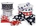 Black with White Paw Print Single Face Satin Ribbon 7/8