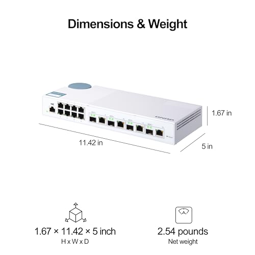QNAP QSW-M408-4C 10GbE Managed Switch, with 4-Port 10GbE SFP+/RJ45 Combo and 8-Port Gigabit