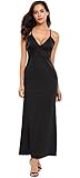 Finejo Women's Sexy Strappy Backless Deep V neck Long Maxi Dress