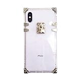 Square Case for iPhone Xs Max X 10 Fashion Cover for iPhone 7 Plus 8plus Soft Flexible TPU Shockproof Trunk Back Shell (Crystal Clear, iPhone Xs Max)