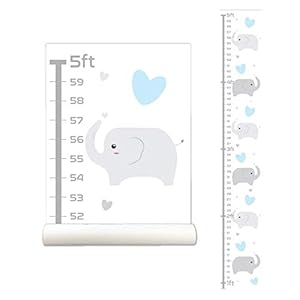 Baby Elephant Wall Sticker Growth Chart for Kids, Height Chart for Boys and Girls, Growth Chart Sticker, Growth Chart…