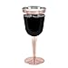 BloominGoods 50 Rose Gold Rimmed Disposable Plastic Wine Glasses | Large 10 oz. Premium Clear Hard Plastic Fancy Wine Cups for Weddings & Events (50-Pack)