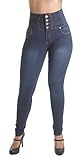 Colombian Design, Butt Lift, Elastic High Waist Skinny Jeans in Navy Size 5
